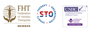 Membership with Sports Therapy Organisation – MSTO & Federation of Holistic Therapy – FHT. CNHC Registered for Massage Therapy and Sports Therapy.